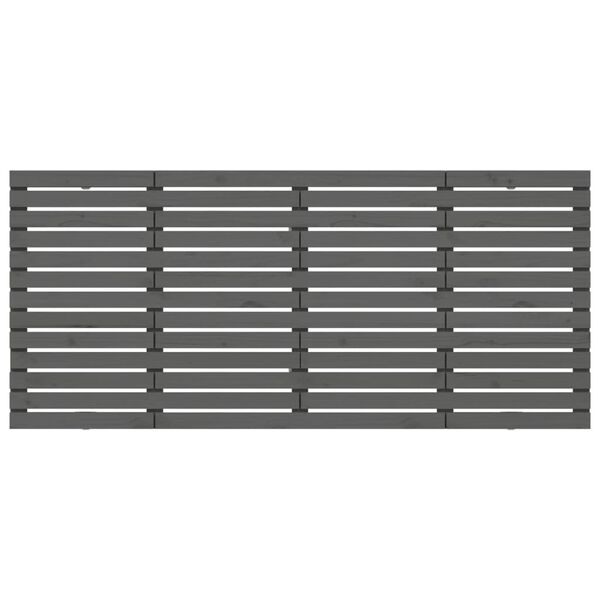 vidaXL Veggmontert sengegavl gr&aring; 166x3x91,5 cm heltre furu