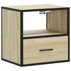 vidaXL Veggmontert nattbord sonoma eik 40x31x39,5 cm