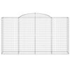vidaXL Gabionkurver buede 9 stk 300x50x160/180 cm galvanisert jern