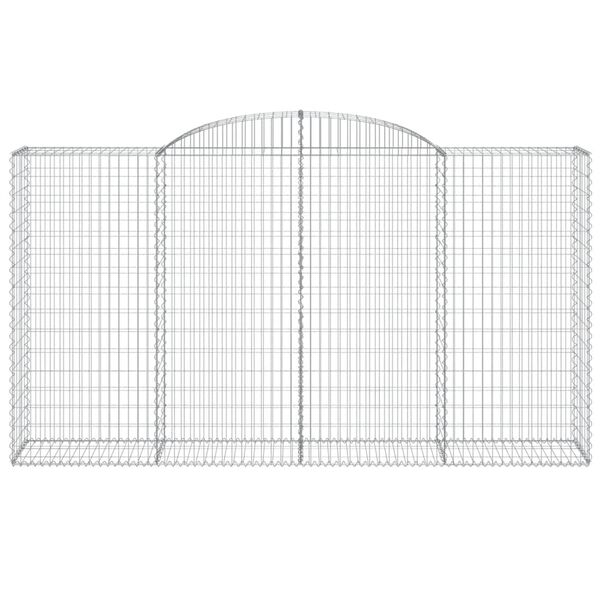 vidaXL Gabionkurver buede 9 stk 300x50x160/180 cm galvanisert jern