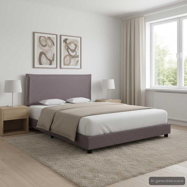 vidaXL Sengeramme uten Madrass Taupe Stoff 135x190 cm