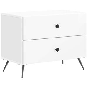 vidaXL Nattbordskap H&oslash;gglans hvit 62 x 34,5 x 47,5 cm Konstruert tre