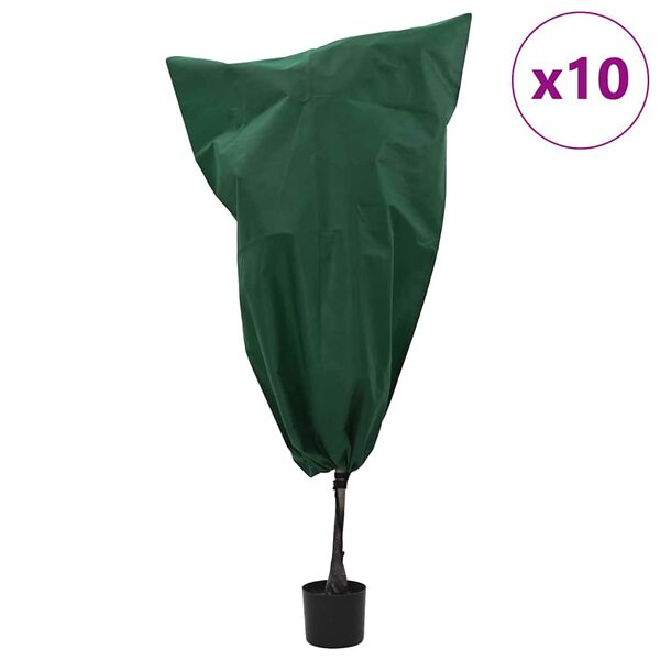 vidaXL Frostbeskyttelse Plantefleece Dekker 10 pcs grønn 0,8 x 1,2 m