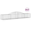 vidaXL Gabionkurver buede 17 stk 300x50x40/60 cm galvanisert jern