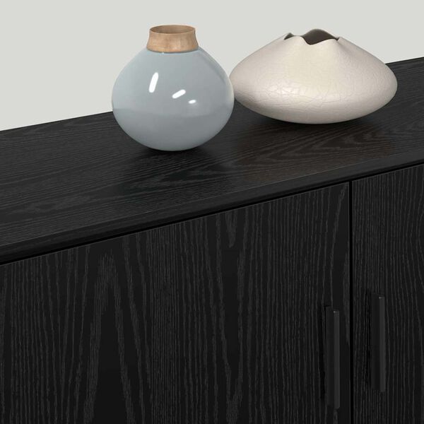 vidaXL Veggmontert TV-hylle sett 3 pcs Svart Eik 100 x 34,5 x 40 cm