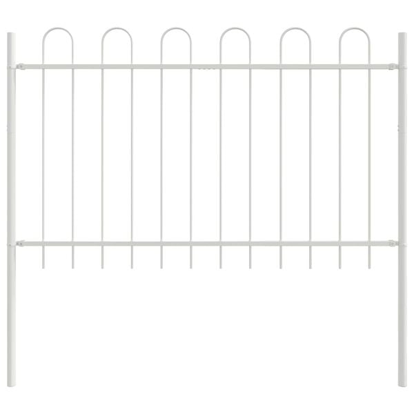 vidaXL Hage Hegning 7 pcs Hvit 11,9 x 0,8 m Pulverlakkert st&aring;l