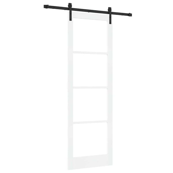 vidaXL Skyved&oslash;r ORKDAL Hvit 78 x 232 cm Massivt furutre og glass