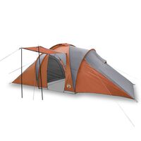 vidaXL Campingtelt 6 personer grå og oransje 576x238x193 cm 185T taft
