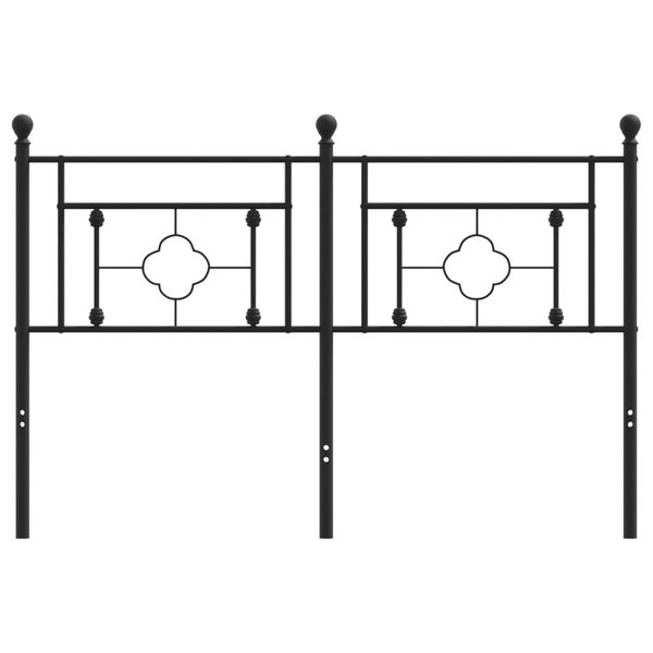 vidaXL Utskiftbar sengegavl i metall svart 140 cm
