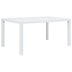 vidaXL Hagebord hvit 150x90x72 cm plast rottingdesign