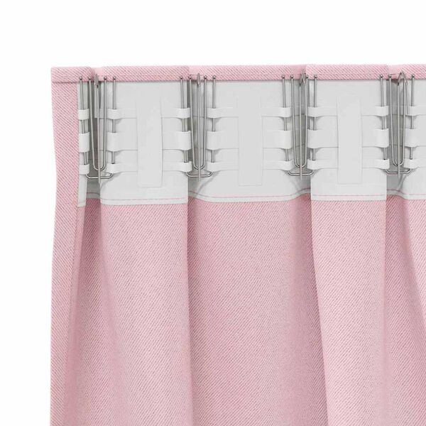 vidaXL Mørkleggende Gardiner med Ringer 2 pcs Babyrosa 245 x 140 cm