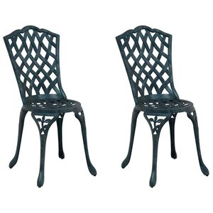 vidaXL Hage Stol 2 stk. gr&oslash;nn Aluminium