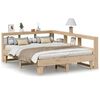 vidaXL Seng med bokhylle uten madrass 150x200 cm heltre furu