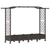 vidaXL Hevet Bed med Trellis og Tak Brun 207 x 40 x 129 cm PP