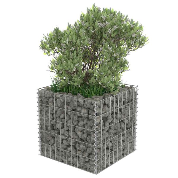 vidaXL Gabion h&oslash;ybed galvanisert st&aring;l 50x50x50 cm