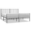 vidaXL Sengeramme i metall med hode- og fotgavl svart 183x213 cm