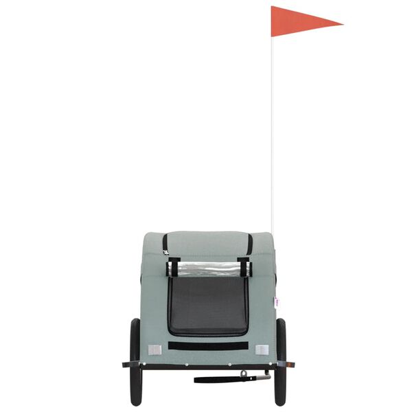 vidaXL Kjæledyrsykkelhenger grå oxfordstoff og jern