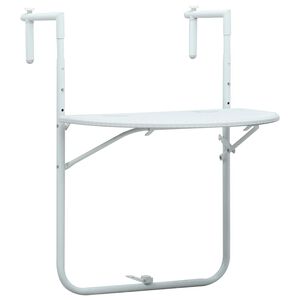 vidaXL Hengende balkongbord hvit 60x64x83,5 cm plast rottingutseende