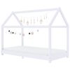vidaXL Sengeramme for barn heltre furu hvit 80x160 cm