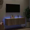 vidaXL Vegghengt TV-benk med LED sonoma eik 100x35x31 cm