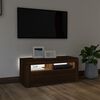 vidaXL TV-benk med LED-lys brun eik 90x35x40 cm