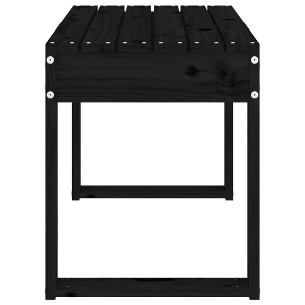 vidaXL Hagebenk svart 80x38x45 cm heltre furu