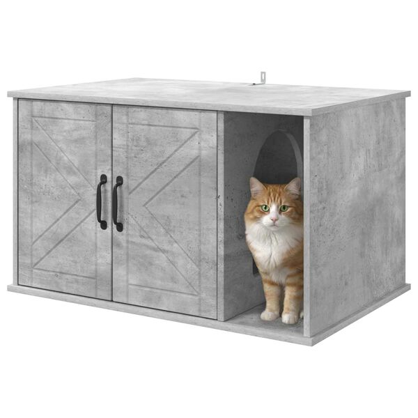 vidaXL Katt Hus Betong 85 x 55 x 50 cm Konstruert tre