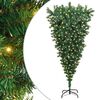 vidaXL Opp-ned Kunstig Forbelyst Juletre gr&oslash;nn 180 cm PVC