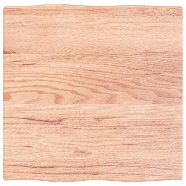 vidaXL Bordplate lysebrun 60x60x2cm behandlet heltre eik naturlig kant