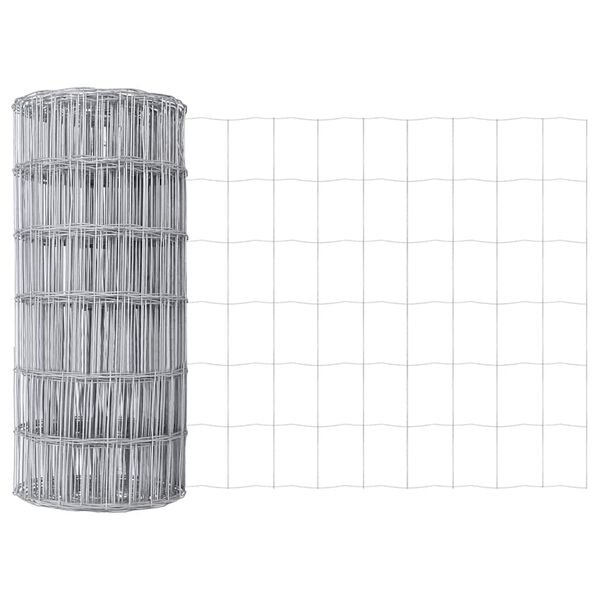 vidaXL Euro gjerde sølv 0.6 x 50 m Varmegalvanisert jern