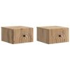 vidaXL Vegghengt Nattbord 2 stk. Artisan eik 33 x 34,5 x 20 cm