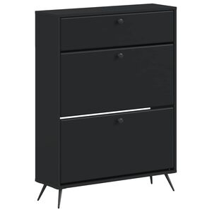 vidaXL Sko Skap BREDA 78 x 24 x 103 cm Konstruert tre Svart
