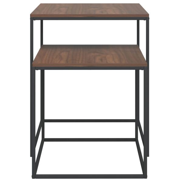 vidaXL Salongbord 2 stk konstruert tre og metall