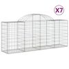 vidaXL Gabionkurver buede 7 stk 200x50x80/100 cm galvanisert jern