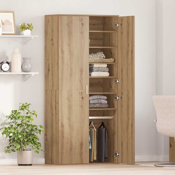 vidaXL Highboard med hylle artisan eik 80 x 39 x 178 cm Konstruert tre