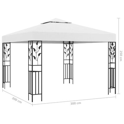 vidaXL Paviljong med LED-lysslynge 3x3 m hvit