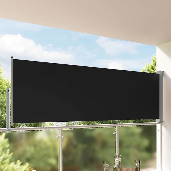 vidaXL Uttrekkbar sidemarkise 120 x 300 cm svart