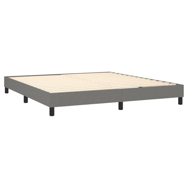 vidaXL Boxspring-sengeramme mørkegrå 180x200 cm Super King stoff
