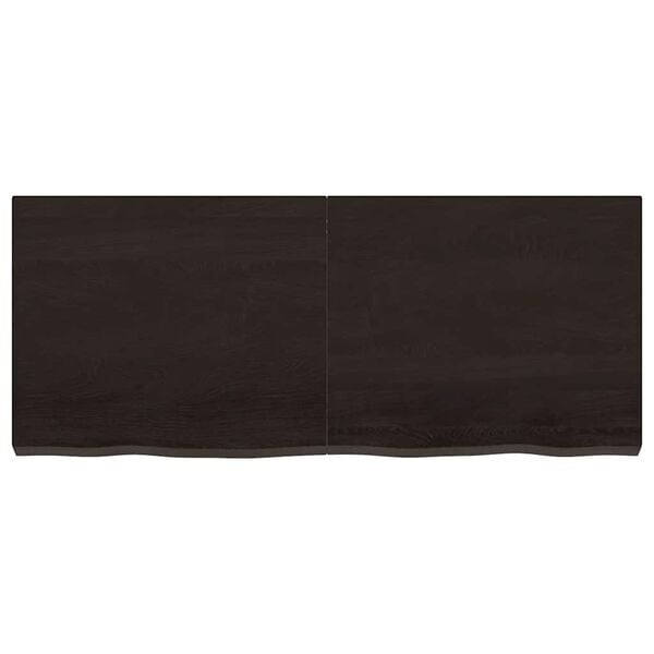 vidaXL Benkeplate til bad mørkebrun 120x50x(2-6) cm behandlet heltre