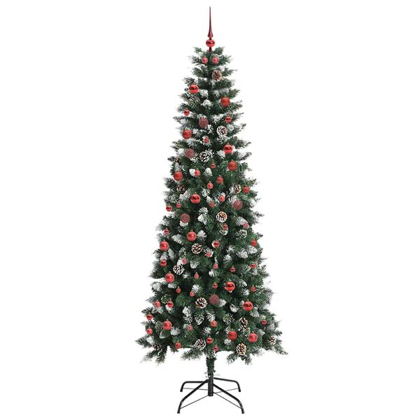 vidaXL Kunstig juletre med 300 LED gr&oslash;nn 210 cm PVC og plast og st&aring;l