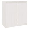 vidaXL Sideskap hvit 60x36x65 cm heltre furu
