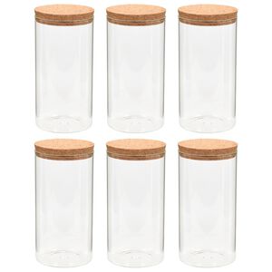 vidaXL Glasskrukker med kork 6 stk 1400 ml