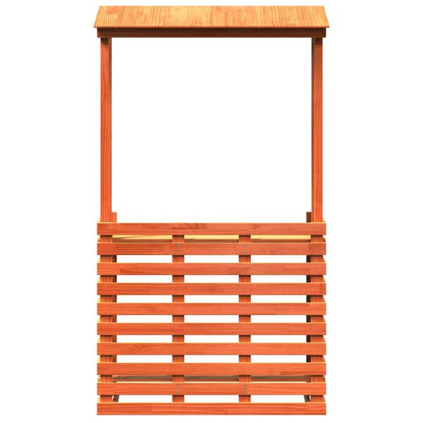 vidaXL Utendørs barbord med tak voksbrun 112,5x57x195,5 cm heltre furu