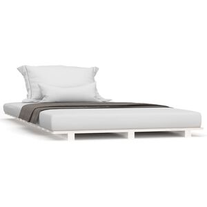 vidaXL Sengeramme hvit 90x200 cm heltre furu