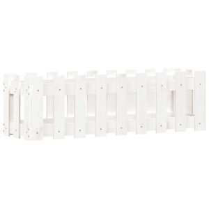 vidaXL H&oslash;ybed med gjerdedesign hvit 100x30x30 cm heltre furu