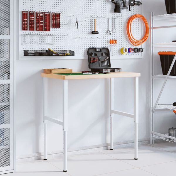vidaXL Arbeidsbenk 100x60x(73-99,5) cm heltre eik rektangul&aelig;r