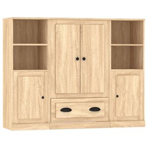 vidaXL Highboards 3 stk sonoma eik konstruert tre
