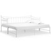 vidaXL Uttrekkbar ramme til sovesofa hvit metall 90x200 cm