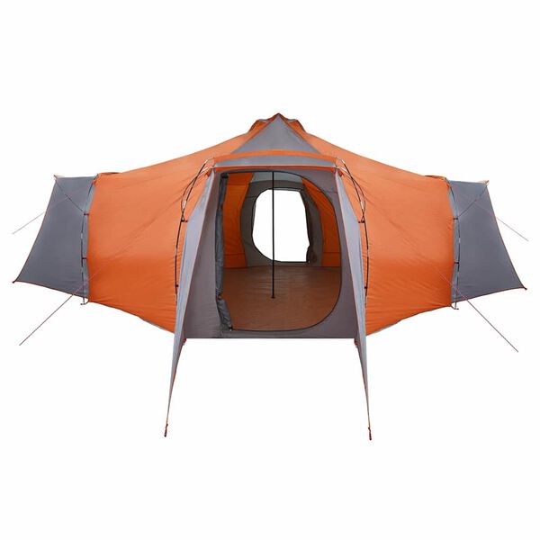 vidaXL Tipi telt med tak Gr&aring; og Oransje 492 x 492 x 275 cm stoff