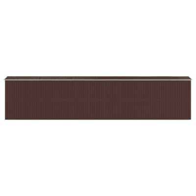 vidaXL Hageskur mørkebrun 192x938x223 cm galvanisert stål
